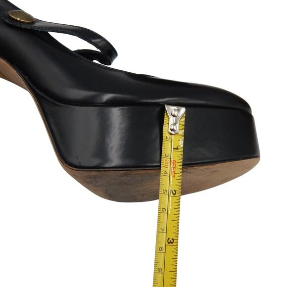 Larroude Emma Leather Block Heels Mary Jane Platform Pumps Shoes Black Size 10 - Picture 9 of 10